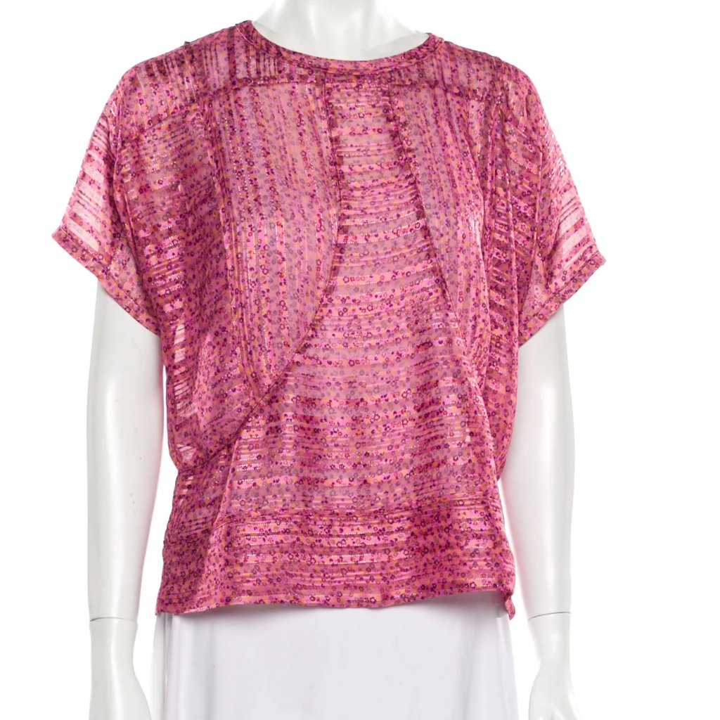 Derek Lam 10 Crosby Print Crew Neck Blouse Size 6